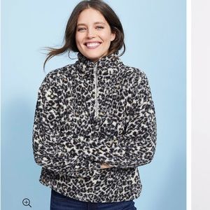 LOFT Bouclé Quarter Zip Fleece (petite)